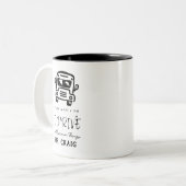 名前をカスタムするスクールバスドライバーギフト ツートーンマグカップ (正面左)