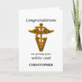 名前をカスタムするスクール獣医ホワイトコート式 カード (正面)