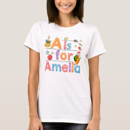 名前をカスタムするスクールPNG, a is for amelia svg, Kids Tシャツ
