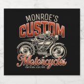 名前をカスタムするスケルトンオートバイサイクルショップ ビールラベル (シングルラベル)