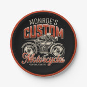 名前をカスタムするスケルトンオートバイサイクルショップ ペーパープレート (正面)