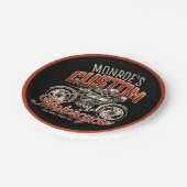 名前をカスタムするスケルトンオートバイサイクルショップ ペーパープレート (アングル)