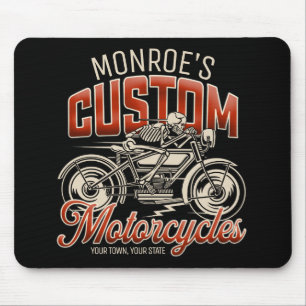 名前をカスタムするスケルトンオートバイサイクルショップ マウスパッド
