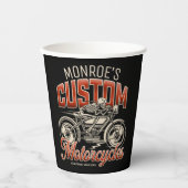 名前をカスタムするスケルトンオートバイサイクルショップ 紙コップ (正面)