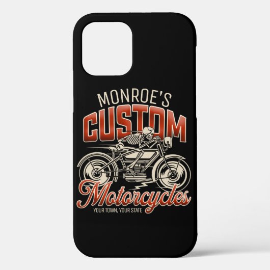 名前をカスタムするスケルトンオートバイサイクルショップ Case-Mate iPhoneケース (裏面)