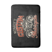 名前をカスタムするスケルトン二輪車 バスマット (正面縦)