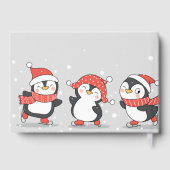 名前をカスタムするスケートで滑るペンギン ゲストブック (裏面)