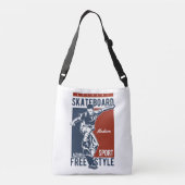 名前をカスタムするスケートボードバッグ クロスボディバッグ (裏面)