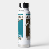 名前をカスタムするスケート ウォーターボトル (右面)