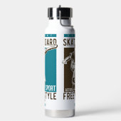名前をカスタムするスケート ウォーターボトル (左面)