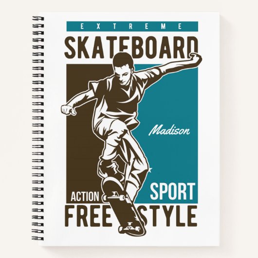 名前をカスタムするスケート ノートブック (正面)