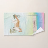 名前をカスタムするスコティッシュフォールドキャットペット バスタオルセット (ハンドタオル)