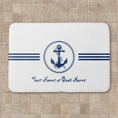 名前をカスタムするスタイリッシュいかり&ロープバスマット バスマット