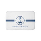 名前をカスタムするスタイリッシュいかり&ロープバスマット バスマット (正面)