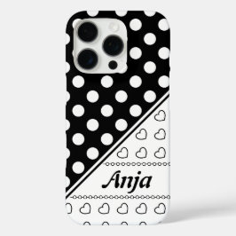 名前をカスタムするスタイリッシュテンプレート白黒 iPhone 16 PROケース