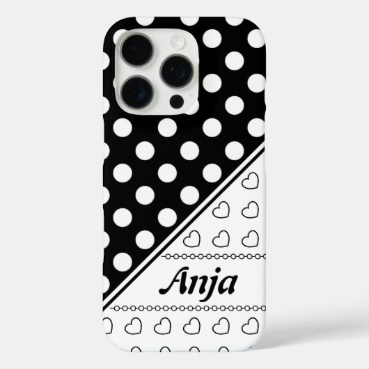 名前をカスタムするスタイリッシュテンプレート白黒 Case-Mate iPhoneケース (裏面)