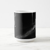 名前をカスタムするスタイリッシュ飲料大理石ブラック コーヒーマグカップ (中央)