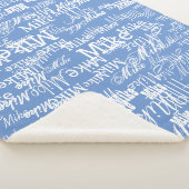 名前をカスタムするスタンプされたアロバーコーンフラワーブルー シェルパブランケット (3/4)