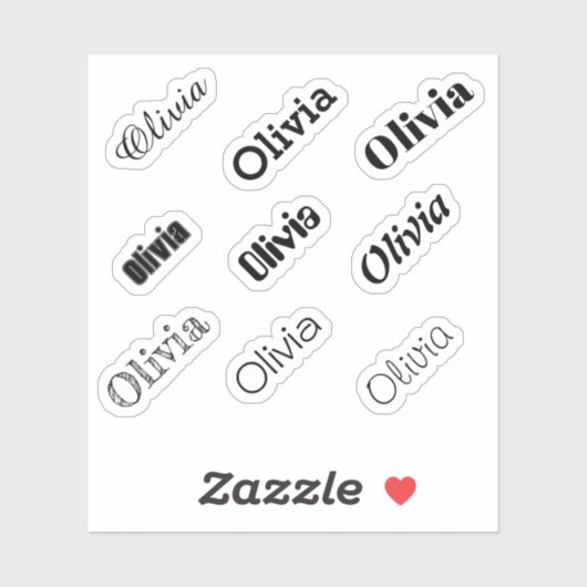 名前をカスタムするスタンプ、黒名または白名のデカール シール (シート)