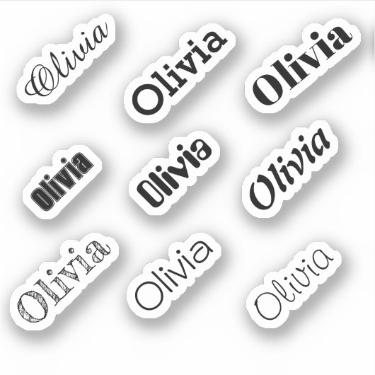 名前をカスタムするスタンプ、黒名または白名のデカール シール (正面)