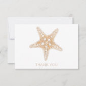 名前をカスタムするスターフィッシュホワイト&クリーム サンキューカード (正面)