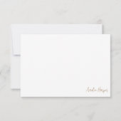 名前をカスタムするスターフィッシュホワイト&金ゴールド サンキューカード (裏面)