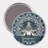 名前をカスタムするスター疑問に思出生ドットマンダラ マグネット (正面/裏面)