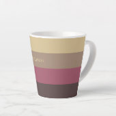 名前をカスタムするストライプパターン カフェラテマグ (右アングル)