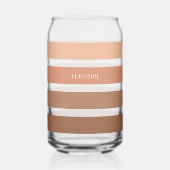 名前をカスタムするストライプパターン ガラス缶 (正面)