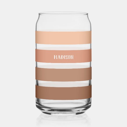 名前をカスタムするストライプパターン ガラス缶 (裏面)