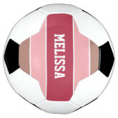 名前をカスタムするストライプ型サッカーボール サッカーボール (回転)