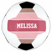 名前をカスタムするストライプ型サッカーボール サッカーボール (正面)