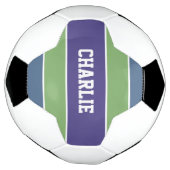名前をカスタムするストライプ型サッカーボール サッカーボール (回転)