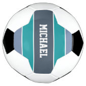 名前をカスタムするストライプ型サッカーボール サッカーボール (回転)