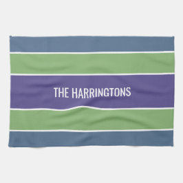 名前をカスタムするストライプ手拭き キッチンタオル