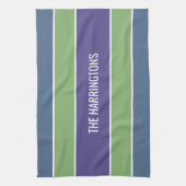 名前をカスタムするストライプ手拭き キッチンタオル (縦)