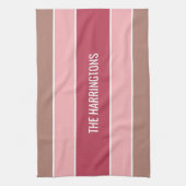 名前をカスタムするストライプ手拭き キッチンタオル (縦)