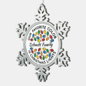 名前をカスタムするスノーフレークオーナメントプーターキープサケ スノーフレークピューターオーナメント (右)