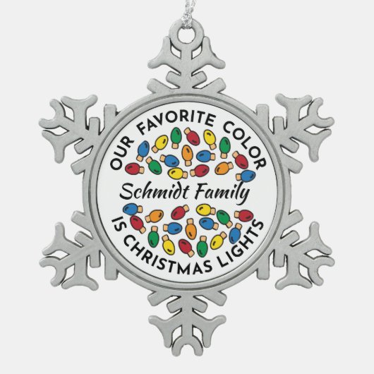 名前をカスタムするスノーフレークオーナメントプーターキープサケ スノーフレークピューターオーナメント (正面)