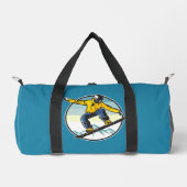 名前をカスタムするスノーボーダー ダッフルバッグ (正面)