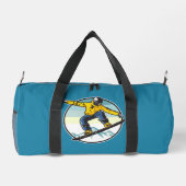 名前をカスタムするスノーボーダー ダッフルバッグ (裏面)