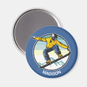 名前をカスタムするスノーボーダー マグネット (正面/裏面)