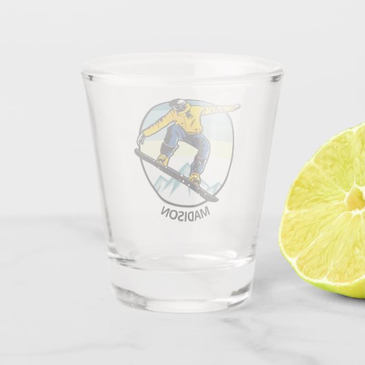名前をカスタムするスノーボード  ショットグラス (裏面)