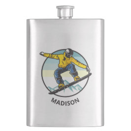 名前をカスタムするスノーボード フラスク