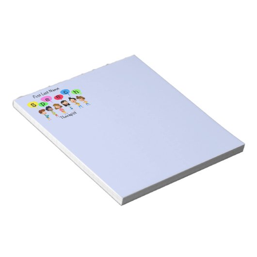 名前をカスタムするスピーチセラピストかわいい子供たち ノートパッド (アングル)