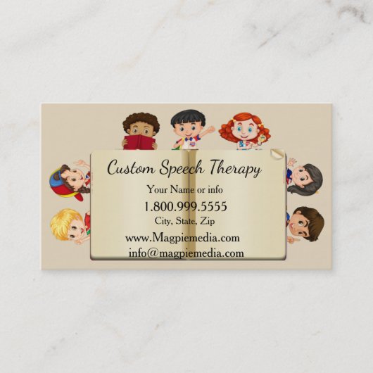 名前をカスタムするスピーチセラピーキッズマンガビジネスC 名刺 (正面)