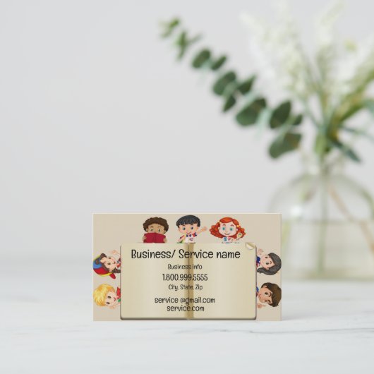 名前をカスタムするスピーチセラピーキッズマンガビジネスC 名刺 (スタンド正面)