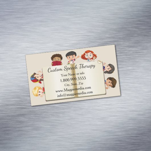 名前をカスタムするスピーチセラピーキッズマンガ マグネット名刺 (インサイチュ)