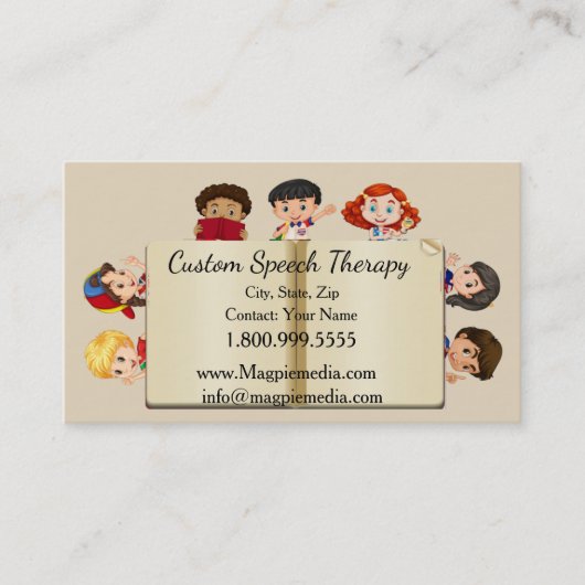 名前をカスタムするスピーチセラピーキッズマンガ 名刺 (正面)