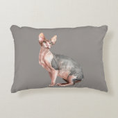 名前をカスタムするスフィンクスの毛なし猫柄 アクセントクッション (正面)
